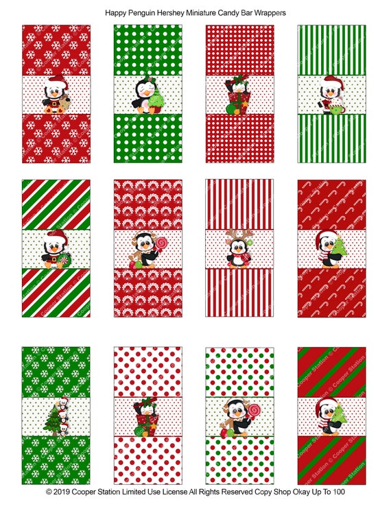 holiday candy bar wrapper template